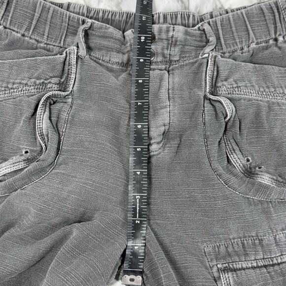 Free People Cayman Cargo Shorts Smocked Pockets Womens Small Gray Mid Rise - Picture 8 of 12